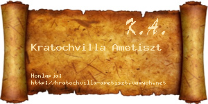Kratochvilla Ametiszt névjegykártya